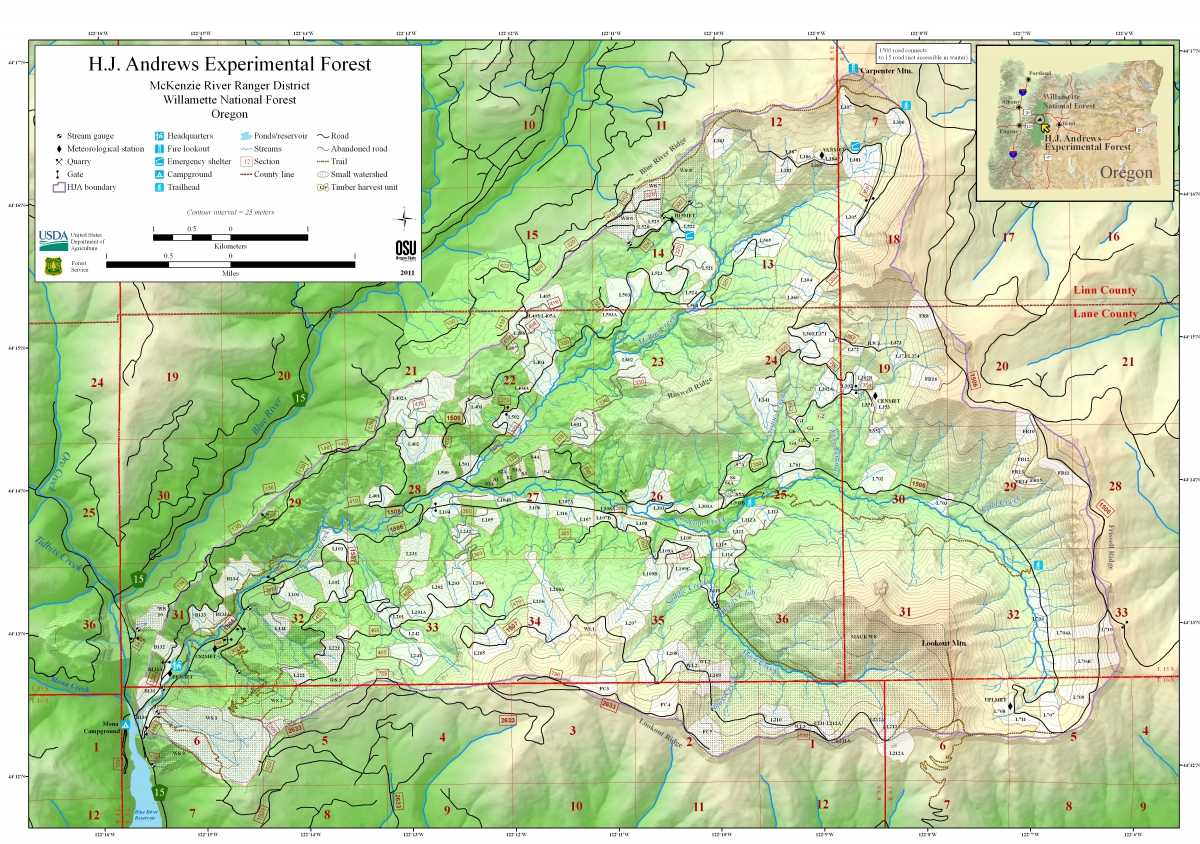 Andrews Forest Map