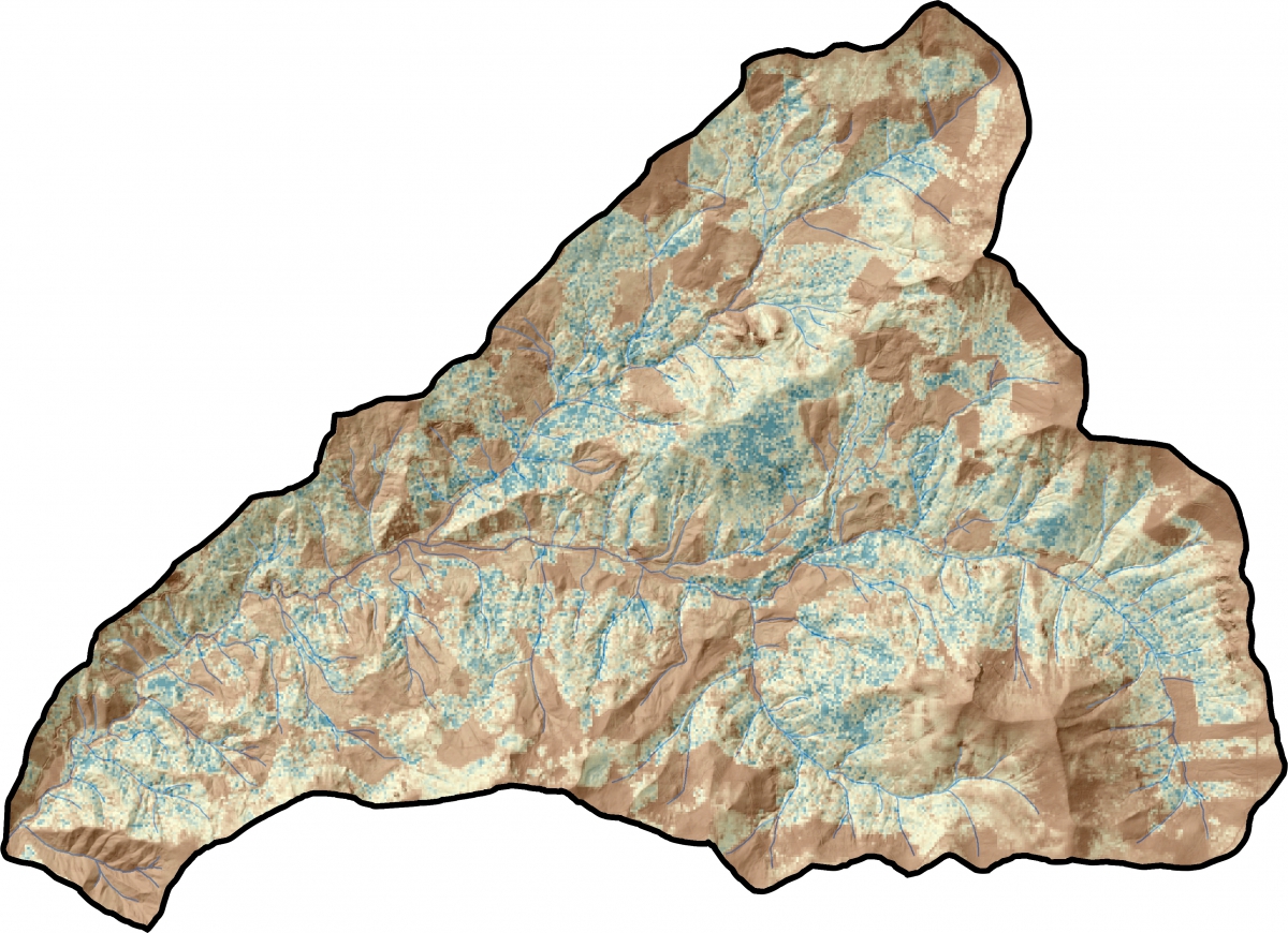 LIDAR map of the Andrews Forest showing ALC