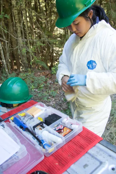 Marie Tosa and animal capture supplies
