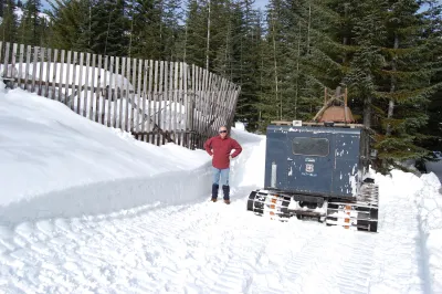 Upper Lookout Met Stand Alone Rain Gauge During Snow Event