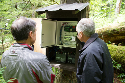 checking climate station