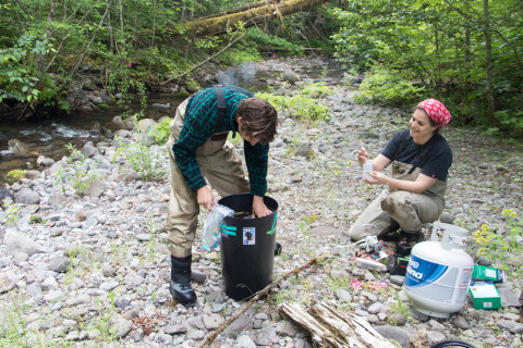 Student Ryan Cole and researcher Alba Argerich