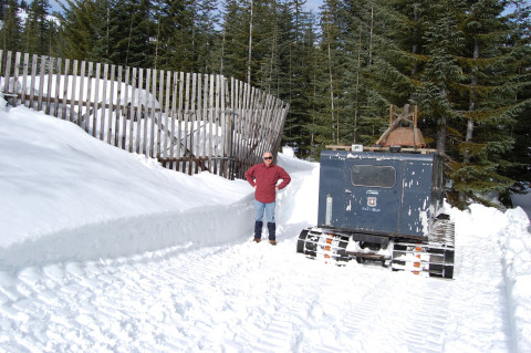 Upper Lookout Met Stand Alone Rain Gauge During Snow Event