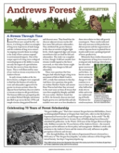 Andrews Forest Newsletter Fall 2018 cover